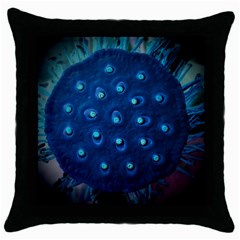 Blue Plant Throw Pillow Cases (black)