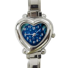 Blue Plant Heart Italian Charm Watch