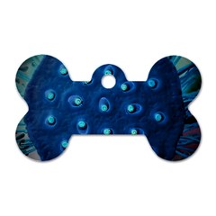 Blue Plant Dog Tag Bone (one Side)