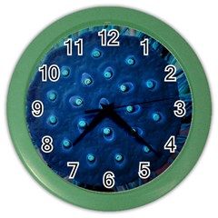 Blue Plant Color Wall Clocks