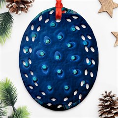 Blue Plant Oval Filigree Ornament (2-side)  by InsanityExpressedSuperStore