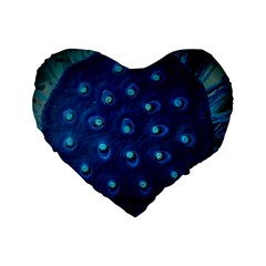 Blue Plant Standard 16  Premium Flano Heart Shape Cushions