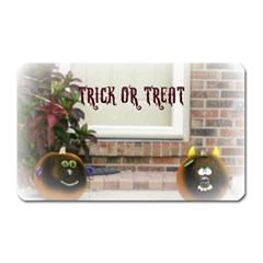 Black Ghoulish Pumpkins In White Matte Magnet (rectangular)