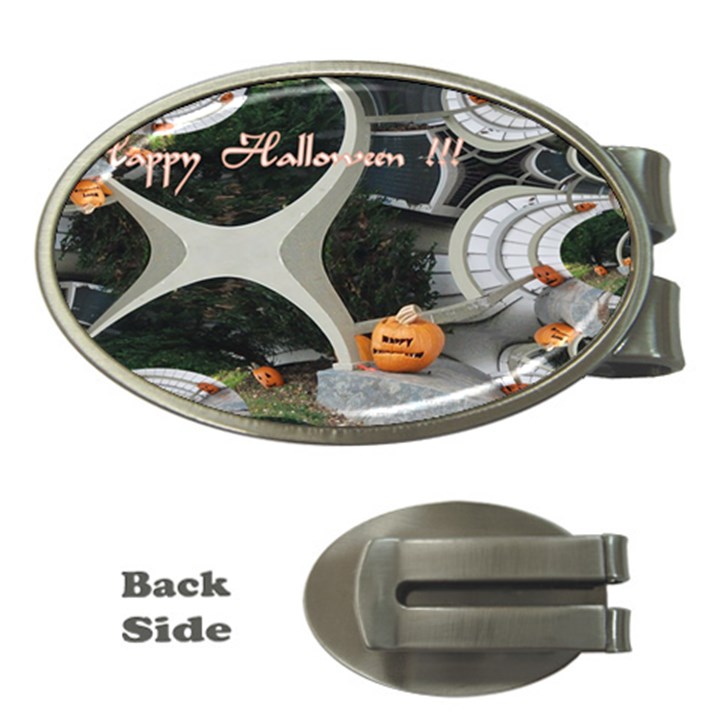 Creepy Pumpkin Fractal Money Clips (Oval) 