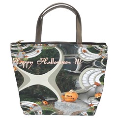 Creepy Pumpkin Fractal Bucket Bags