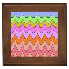 Pastel Waves Pattern Framed Tile