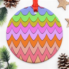 Pastel Waves Pattern Ornament (round)