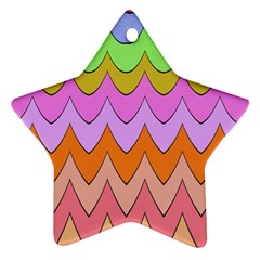 Pastel Waves Pattern Ornament (star) by LalyLauraFLM