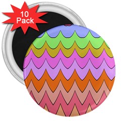 Pastel Waves Pattern 3  Magnet (10 Pack)