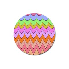 Pastel Waves Pattern Magnet 3  (round)