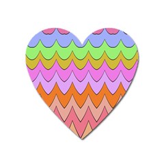 Pastel Waves Pattern Magnet (heart)