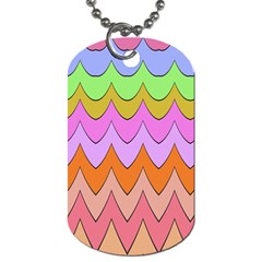 Pastel Waves Pattern Dog Tag (one Side)