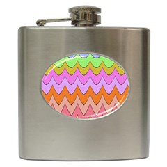 Pastel Waves Pattern Hip Flask (6 Oz)