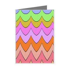 Pastel Waves Pattern Mini Greeting Card