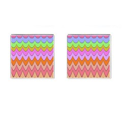 Pastel Waves Pattern Cufflinks (square)