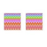 Pastel waves pattern Cufflinks (Square) Front(Pair)