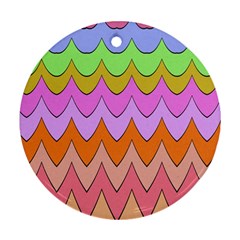 Pastel Waves Pattern Round Ornament (two Sides) by LalyLauraFLM