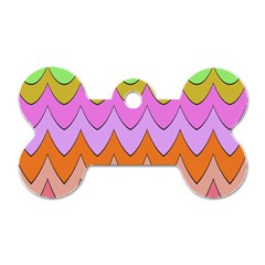 Pastel Waves Pattern Dog Tag Bone (one Side)