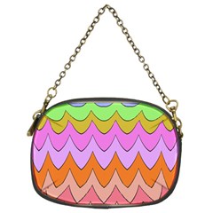 Pastel Waves Pattern Chain Purse (two Sides)