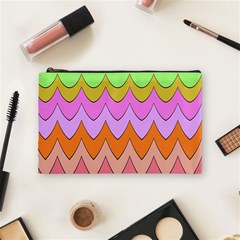 Pastel Waves Pattern Cosmetic Bag (medium)