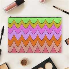 Pastel Waves Pattern Cosmetic Bag (large)