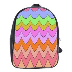 Pastel Waves Pattern School Bag (large)