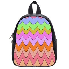 Pastel Waves Pattern School Bag (small)