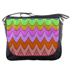 Pastel Waves Pattern Messenger Bag