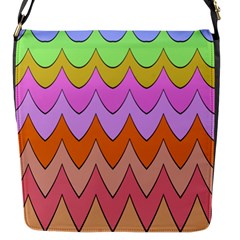 Pastel Waves Pattern Flap Closure Messenger Bag (s)