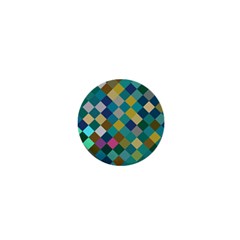 Rhombus Pattern In Retro Colors 1  Mini Button