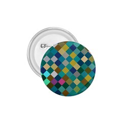 Rhombus Pattern In Retro Colors 1 75  Button