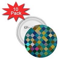 Rhombus Pattern In Retro Colors 1 75  Button (10 Pack) 