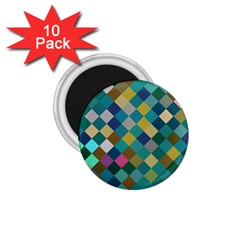 Rhombus Pattern In Retro Colors 1 75  Magnet (10 Pack) 