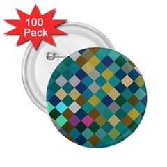 Rhombus Pattern In Retro Colors 2 25  Button (100 Pack)