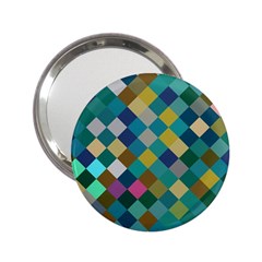 Rhombus Pattern In Retro Colors 2 25  Handbag Mirror