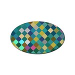 Rhombus pattern in retro colors Sticker (Oval) Front