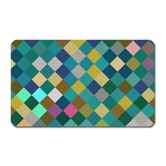 Rhombus Pattern In Retro Colors Magnet (rectangular) by LalyLauraFLM