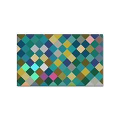 Rhombus Pattern In Retro Colors Sticker Rectangular (100 Pack)