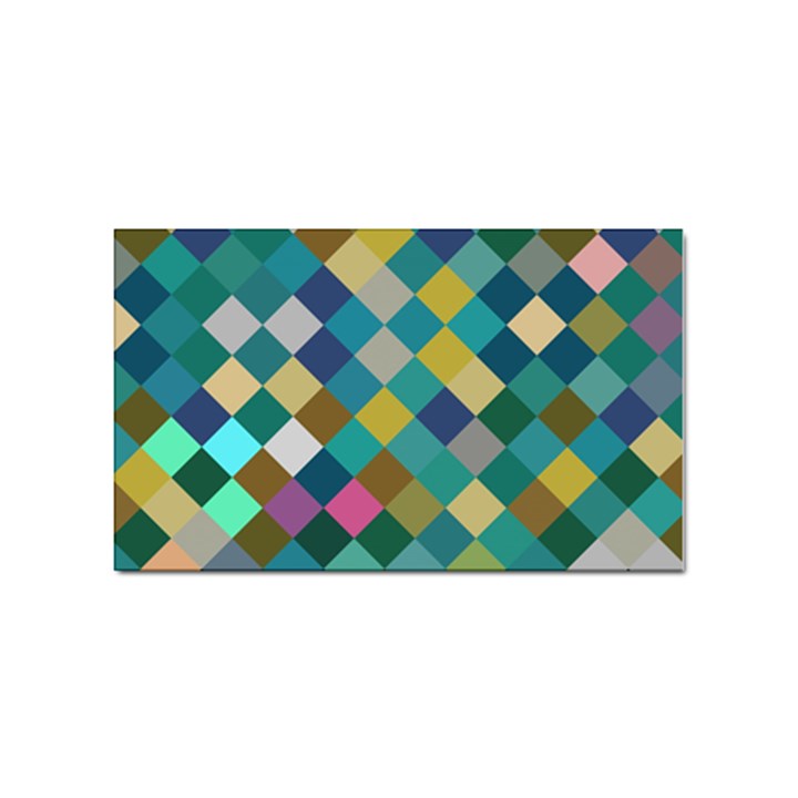 Rhombus pattern in retro colors Sticker Rectangular (100 pack)