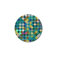 Rhombus Pattern In Retro Colors Golf Ball Marker by LalyLauraFLM