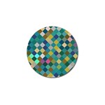 Rhombus pattern in retro colors Golf Ball Marker Front