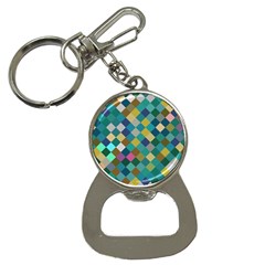 Rhombus Pattern In Retro Colors Bottle Opener Key Chain