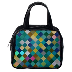 Rhombus Pattern In Retro Colors Classic Handbag (one Side) by LalyLauraFLM