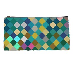 Rhombus Pattern In Retro Colors Pencil Case