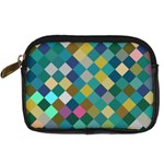 Rhombus pattern in retro colors Digital Camera Leather Case Front