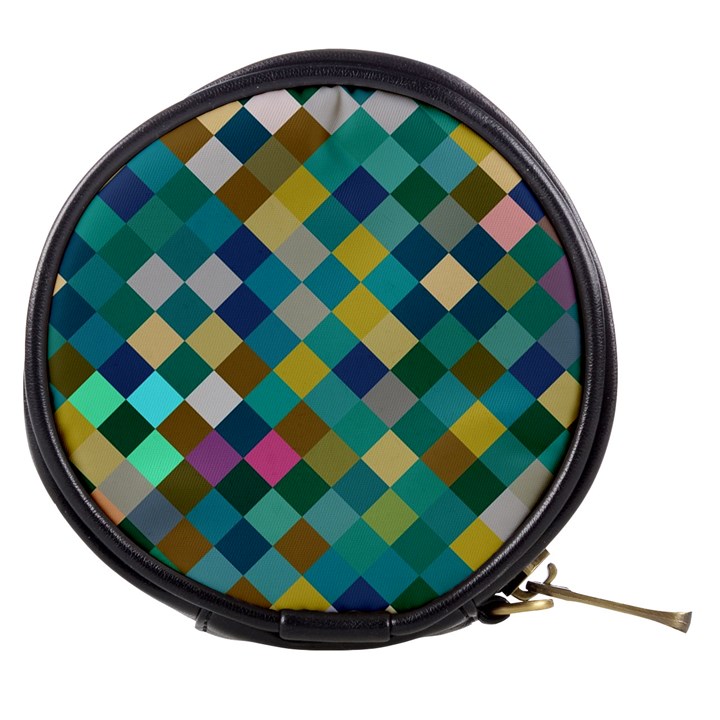 Rhombus pattern in retro colors Mini Makeup Bag