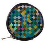 Rhombus pattern in retro colors Mini Makeup Bag Back