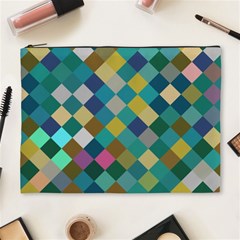 Rhombus Pattern In Retro Colors Cosmetic Bag (xl)