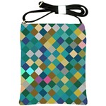 Rhombus pattern in retro colors Shoulder Sling Bag Front