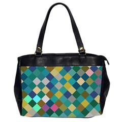 Rhombus Pattern In Retro Colors Oversize Office Handbag (2 Sides) by LalyLauraFLM